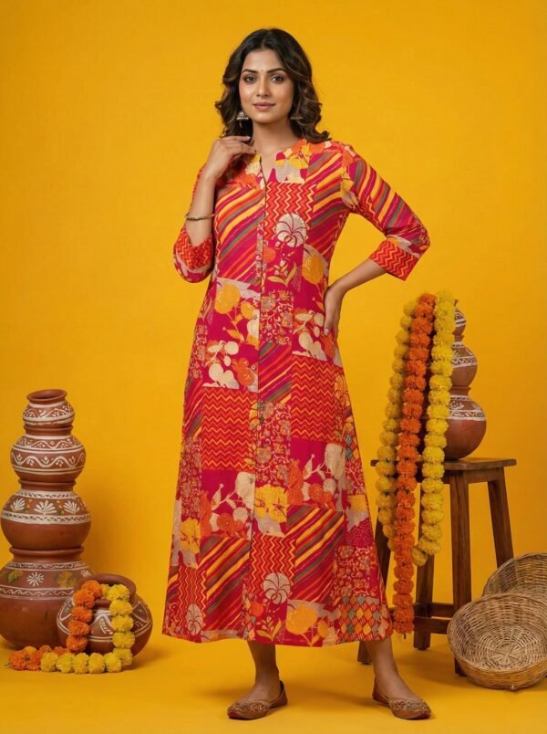 Rani Silk Digital Print Long Dress